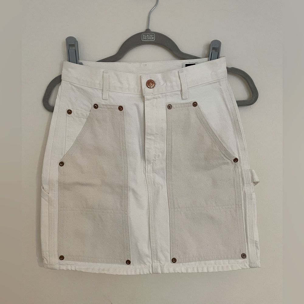 Agolde and opening ceremony white denim workwear skirt size 25